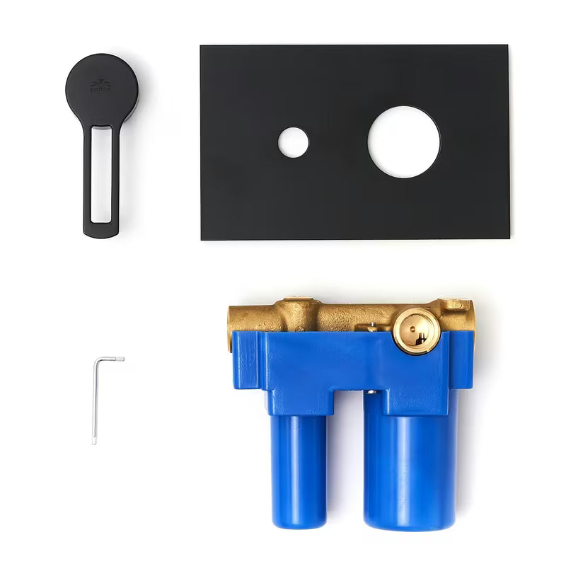 Podžbukna tuš i miješalica za kadu Paffoni Vallone u crnoj mat izvedbi s ručicom.