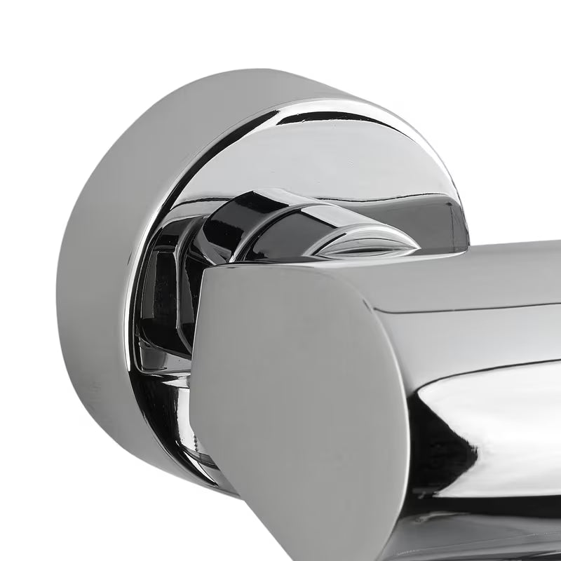 Kromirana jednoručna baterija zidna miješalica za kadu Paffoni Vallone s tuš setom kvadratnog dizajna