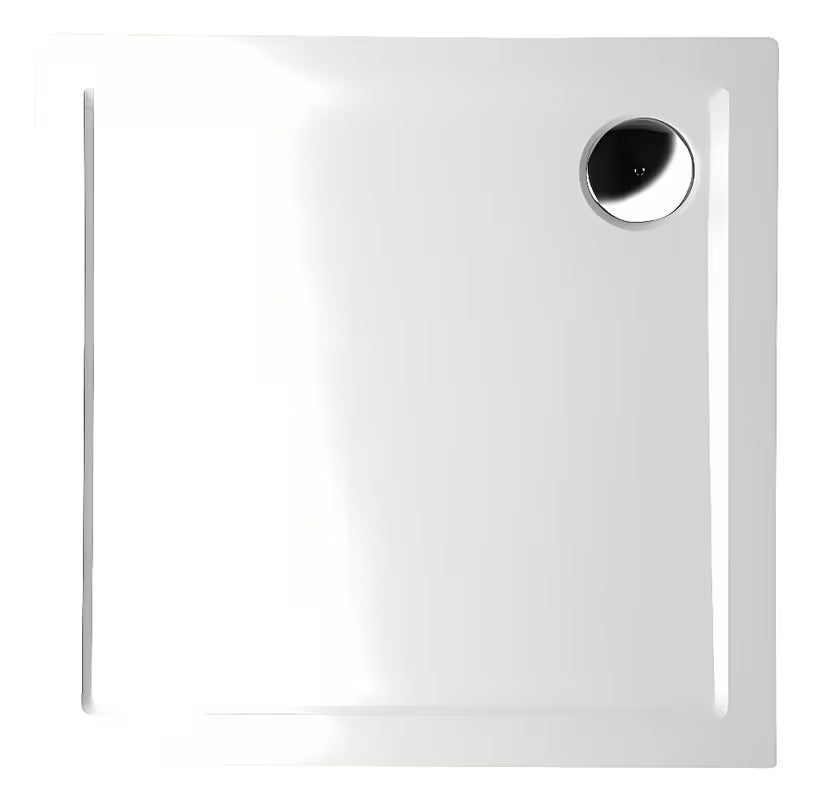 Bijela kvadratna tuš kada Polysan Aura 90x90 cm od lijevanog mramora s glatkom površinom