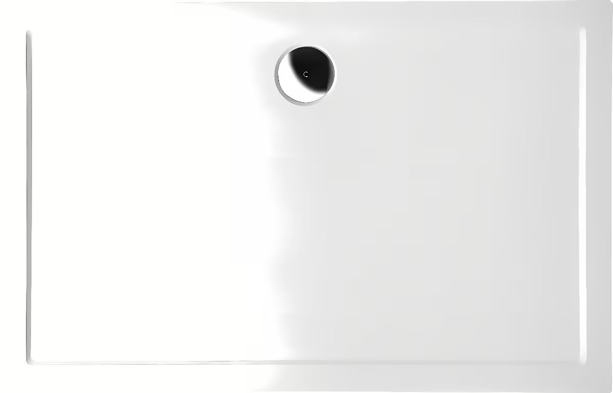 Bijeli pravokutna tuš kada Polysan Karia od lijevanog mramora 100x80 cm