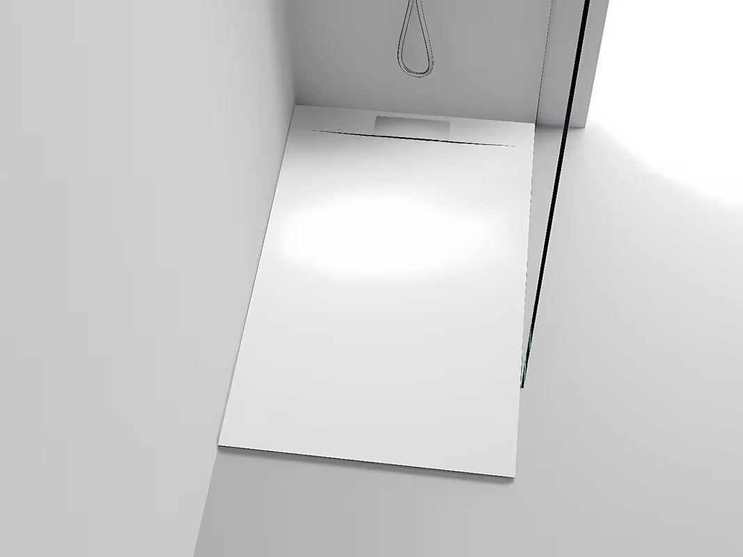 Bijela pravokutna tuš kada Polysan Kazuko 120x90 cm od lijevanog mramora, niskog profila