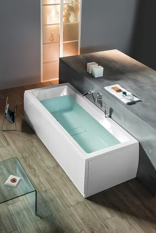 Pravokutna akrilna kada Polysan Marlene 170x80 cm s poklopcem odvoda, lijeva i desna izvedba