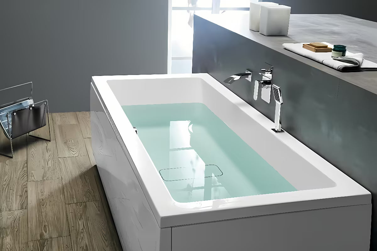 Pravokutna akrilna kada Polysan Marlene 170x80 cm s poklopcem odvoda, lijeva i desna izvedba