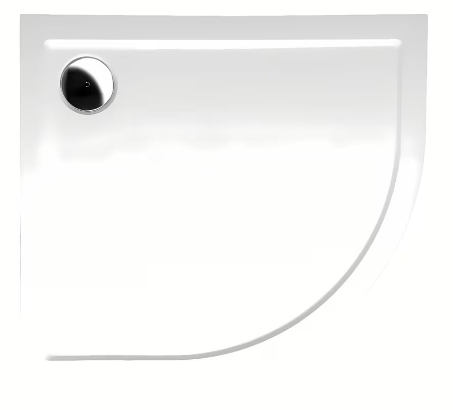 Bijela polukružna tuš kada Polysan Rena od lijevanog mramora 90x80 cm.