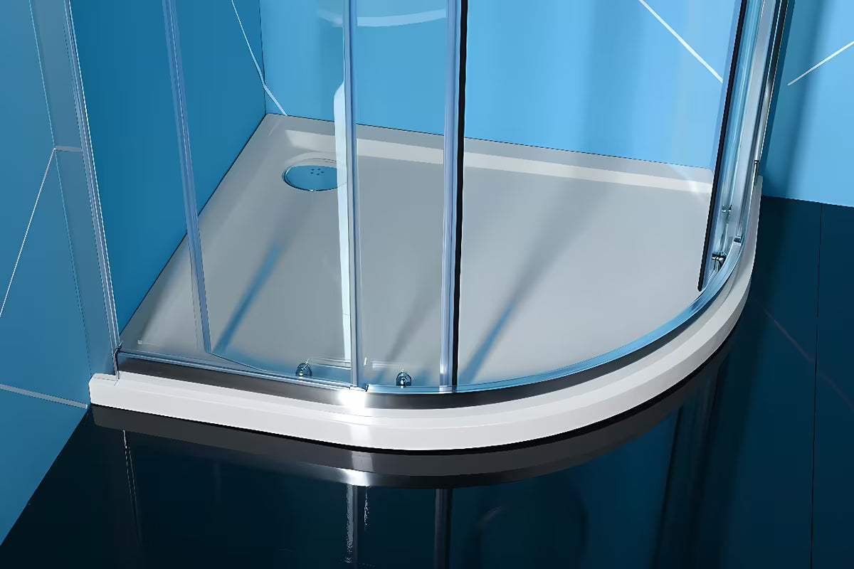 Polysan Rena polukružna tuš kada od lijevanog mramora u bijeloj boji 90x80 cm