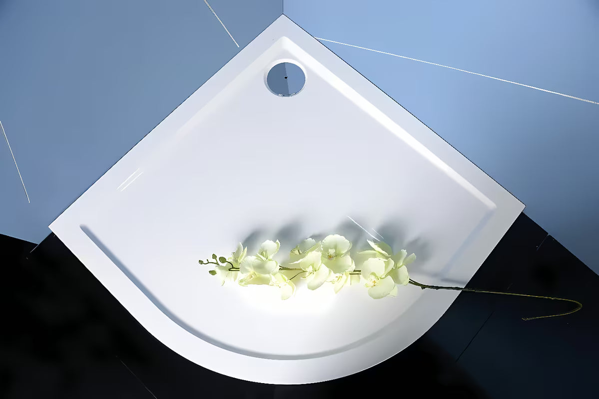 Polysan Sera polukružna tuš kada 90x90 cm od lijevanog mramora u bijeloj boji