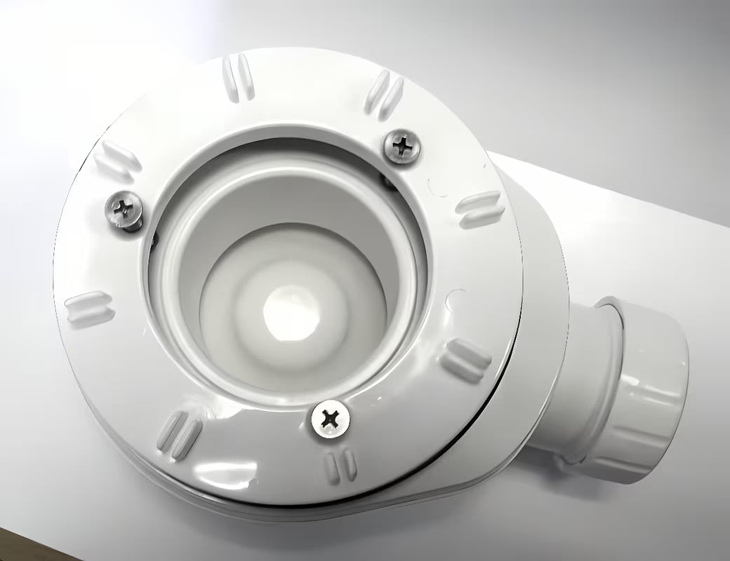 Bijeli niski sifon za tuš kadu Polysan s gornjim čišćenjem, pro otvor 90 mm i odvod DN40