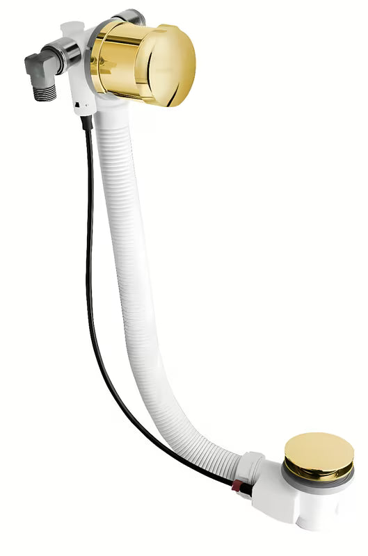 Polysan Gold odljevno preljevna garnitura za kadu s punjenjem i bovden upravljanjem čepa u zlatnoj izvedbi