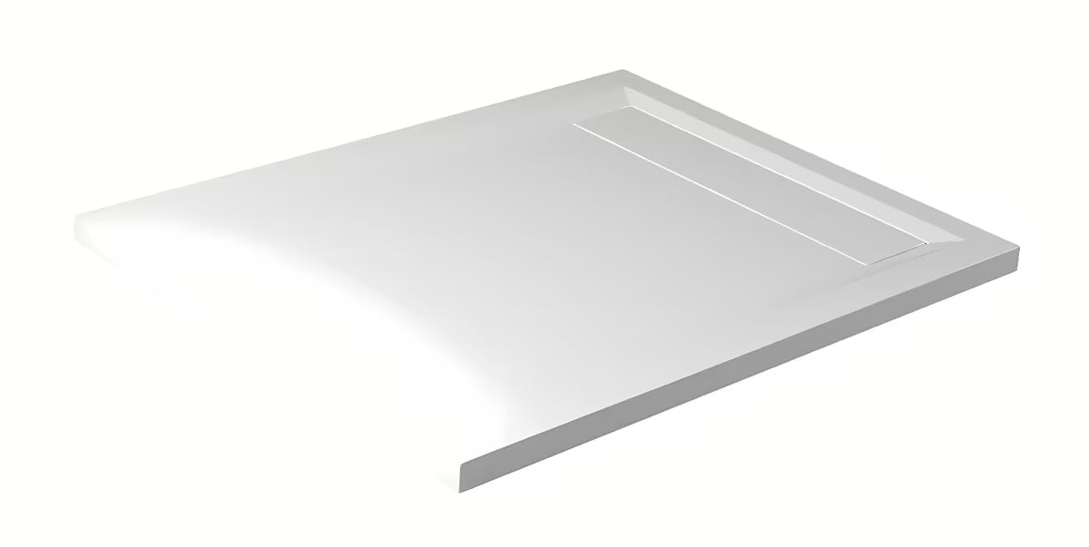 Bijela pravokutna tuš kada Polysan Varesa 100x80 cm od lijevanog mramora