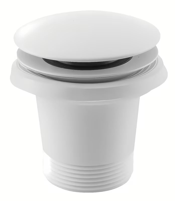 Bijeli zatvarač odvod Polysan s ClickClack upravljanjem pritiskom na čep