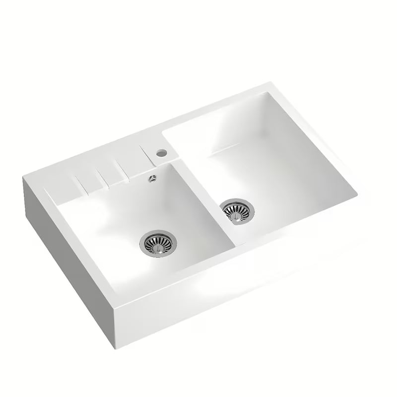 Bijeli granitni sudoper Quadron Bill pro montaža na radnu ploču