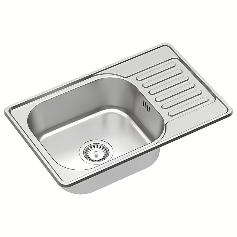 Inox sudoper Quadron s ocjeđivačem pro ugradnja na radnu ploču, 66x42 cm