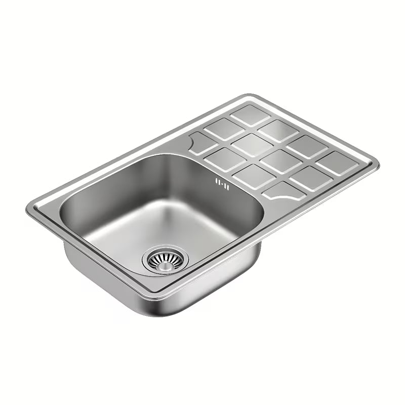 Inox sudoper Quadron Louis s ocjeđivačem pro ugradnja na radnu ploču