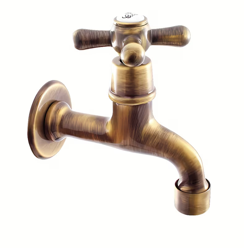 Ventilski zidni ventil za umivaonik za hladnu vodu u izvedbi stara mjed