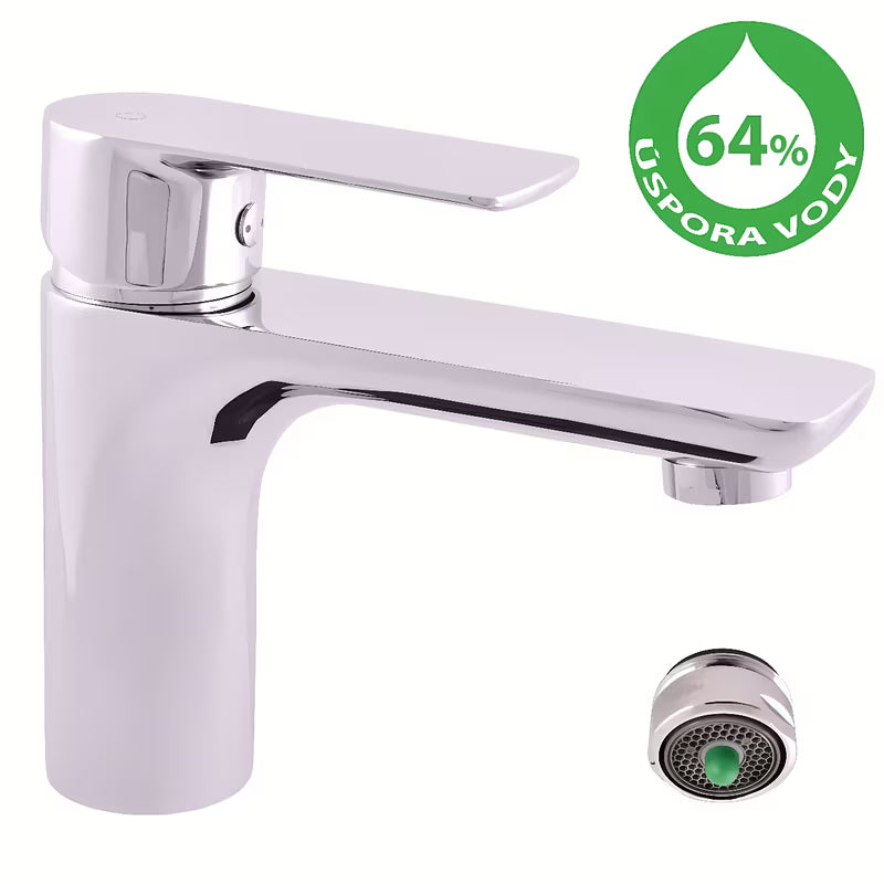 Kromirana jednoručna baterija stojeća miješalica za umivaonik Rav Slezak Vltava bez odvoda