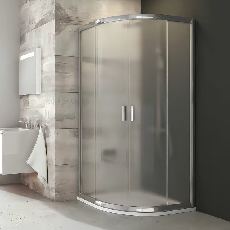 Polukružna tuš kabina Ravak Blix 80x80 cm u sjajnom kromu sa satiniranim staklom Grape