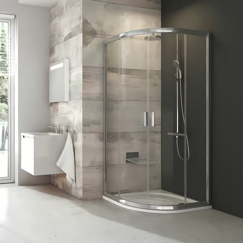 Polukružna tuš kabina Ravak Blix 90x90 cm u mat krom izvedbi s prozirnim staklom