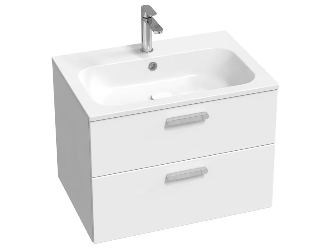 Ravak Chrome II ormarić ispod umivaonika 70 x 49 x 50 cm u sjajno bijeloj boji s dvije ladice
