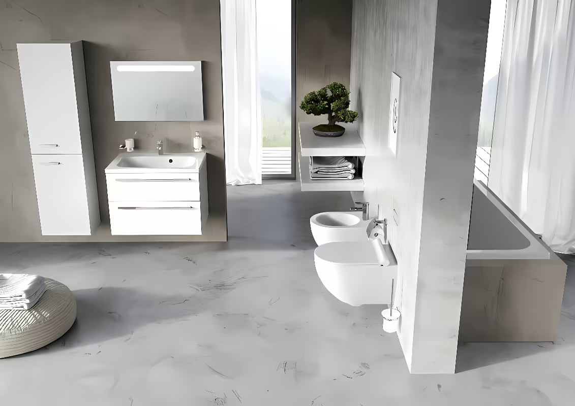 Bijeli viseća WC školjka Ravak Chrome RimOff bez ispirnog ruba sa skrivenim pričvršćenjem EasyFix