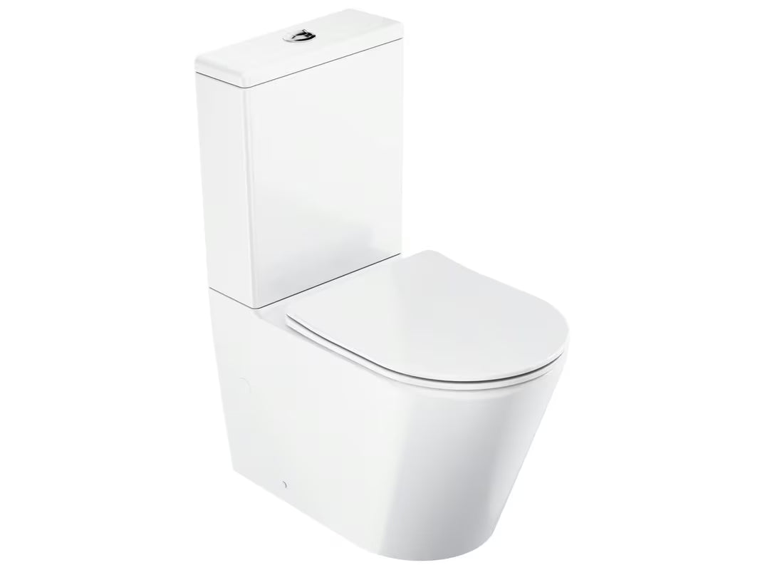Bijeli samostojeći WC kombi Ravak Elegant RimOff s wc daskom soft Close i dvokoličinskim ispiranjem 3/6 l.