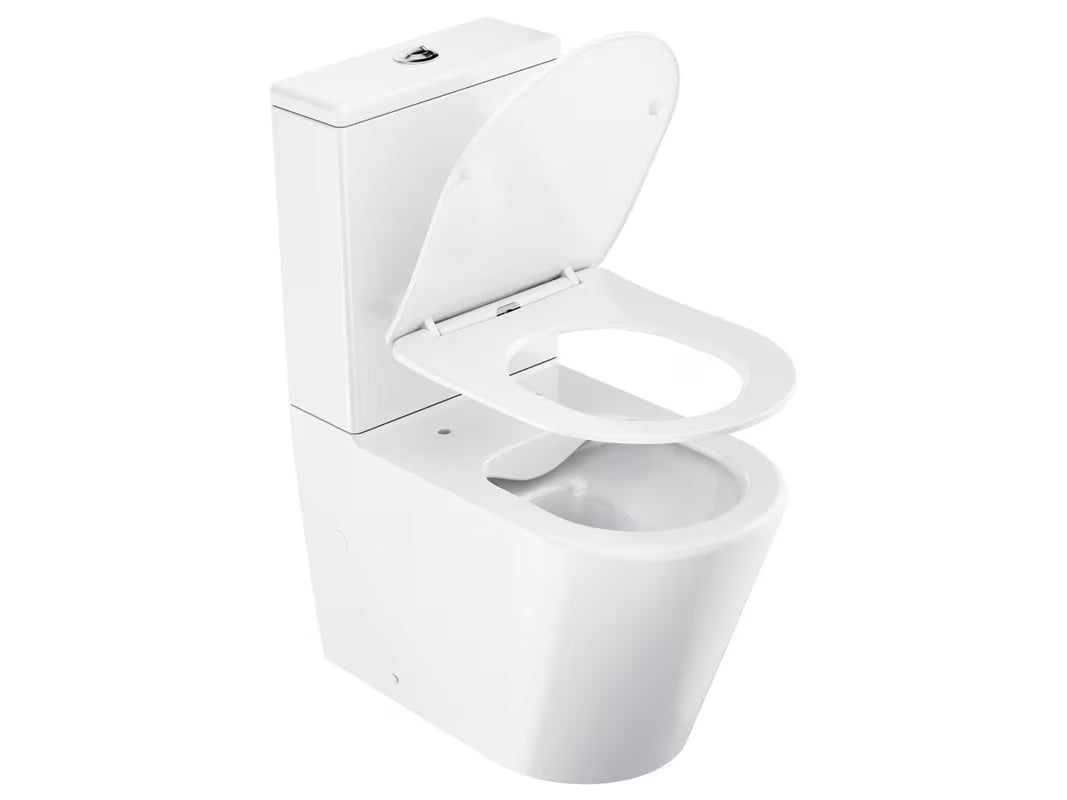 Bijeli samostojeći WC kombi Ravak Elegant RimOff s wc daskom soft Close i dvokoličinskim ispiranjem 3/6 l.