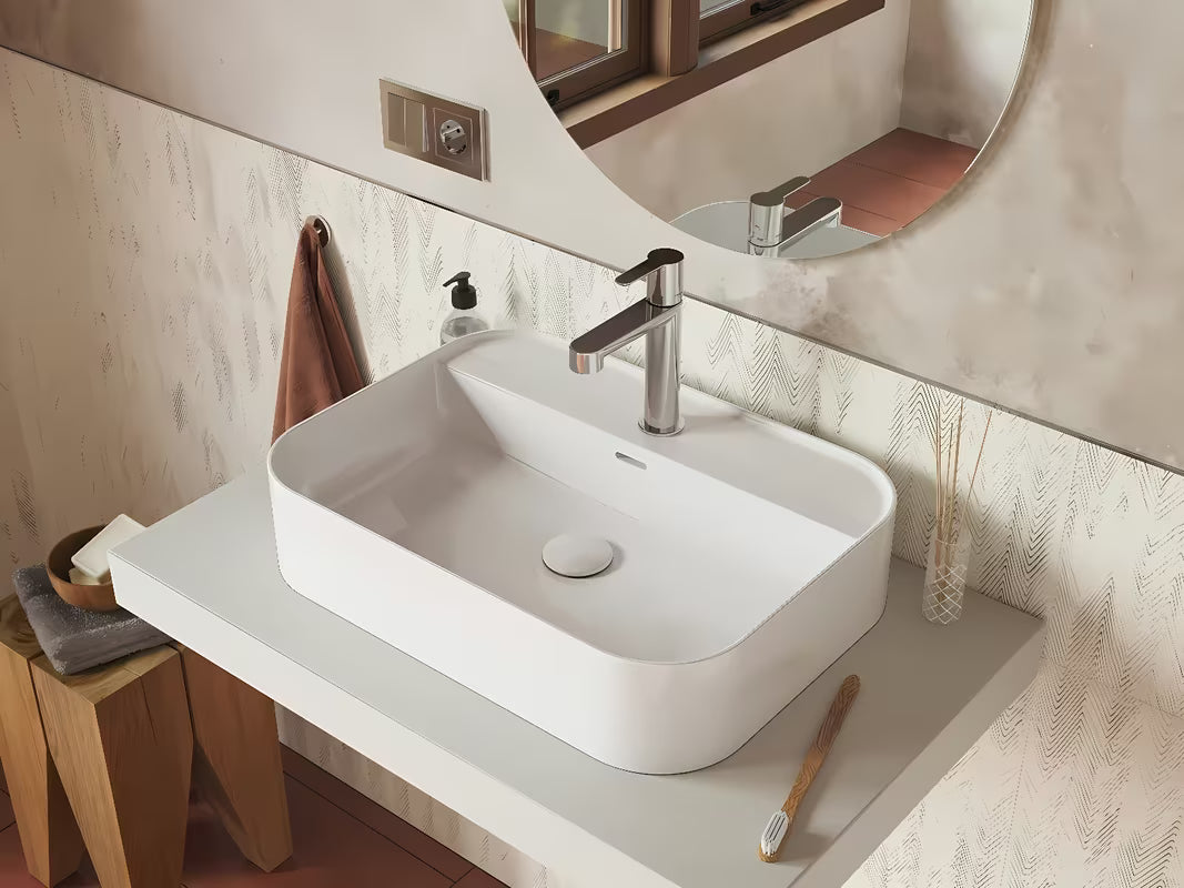 Bijela umivaonička odvod Ravak Flat s keramičkim čepom pro umivaonici bez preljeva