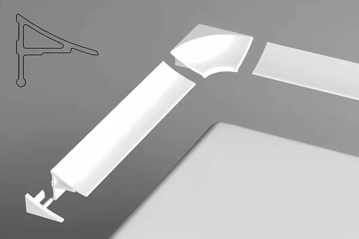 Ravak 10° set pro pokrivne letvice 11 u bijeloj boji sa završecima i kutnim spojnicama