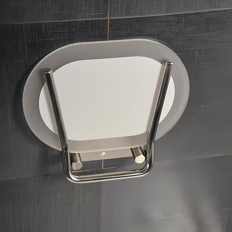 Sklopive sjedalo za tuš Ravak Ovo Chrome s konstrukcijom od nehrđajućeg čelika i poluprozirno bijelim sjedalom Clear