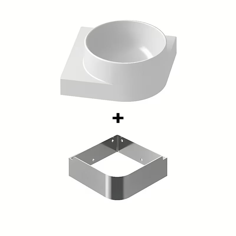 Bijeli kutne mali umivaonik Ravak Yard 28x28 cm sa skrivenom odlagališnom površinom i konzolom