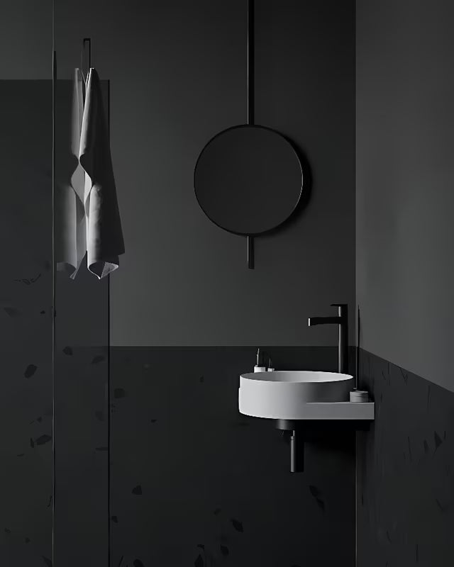 Bijeli viseće keramički umivaonik Ravak Yard 45x45 cm sa sniženom odlagališnom plohom