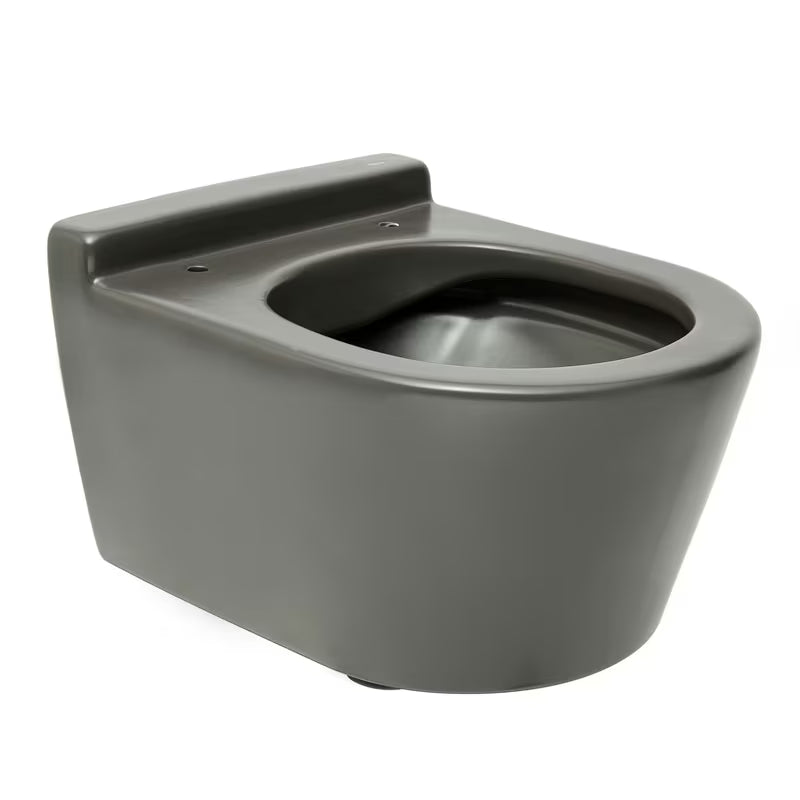 Viseća WC Školjka Roca Inspira u mat boji oniks s bezrubnom izvedbom Rimless i skrivenim pričvršćenjem.