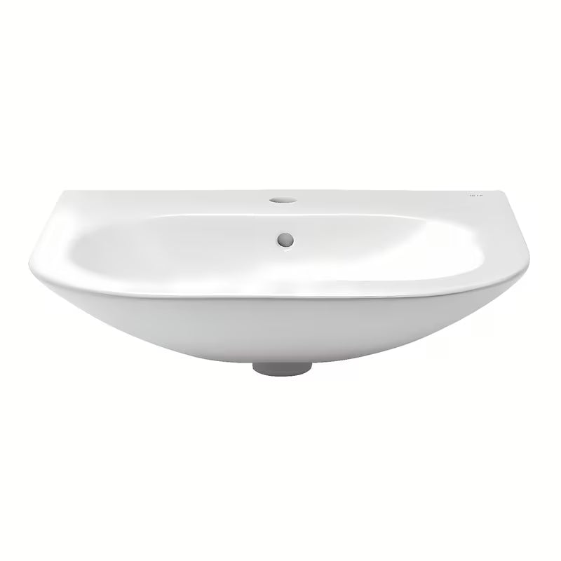 Keramički viseći umivaonik Roca Nexo bijele boje s preljevom i otvorom pro za slavinu u sredini