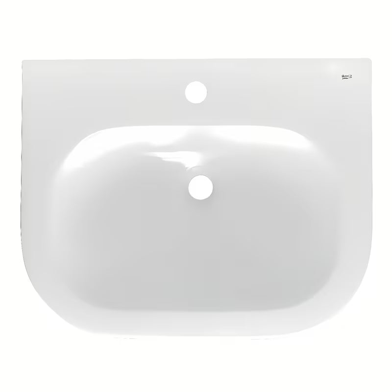 Keramički viseći umivaonik Roca Nexo bijele boje s preljevom i otvorom pro za slavinu u sredini