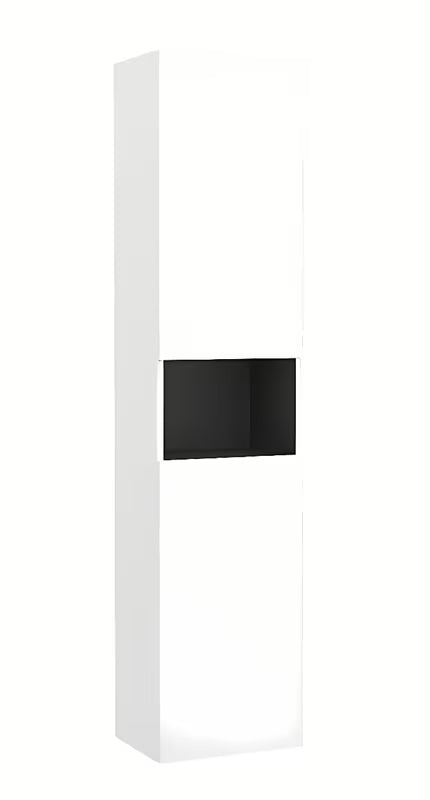 Visoka viseća kupaonski ormarić Roca Ona u mat bijeloj boji s otvaranjem PushOpen.