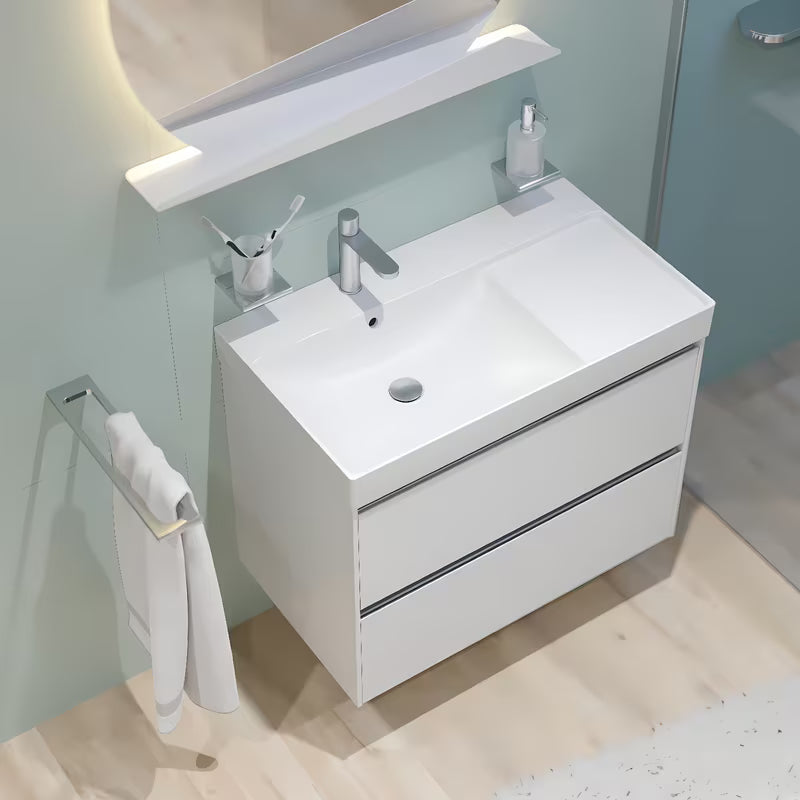 Viseća kupaonski ormarić Roca Ona s keramičkim umivaonikom u mat bijeloj boji