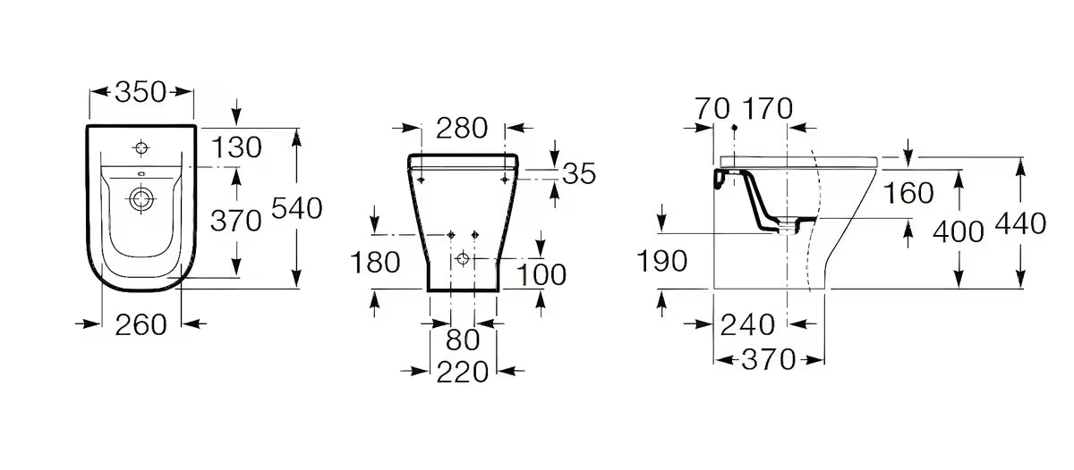 Stojeći bide Roca The Gap u bijeloj boji