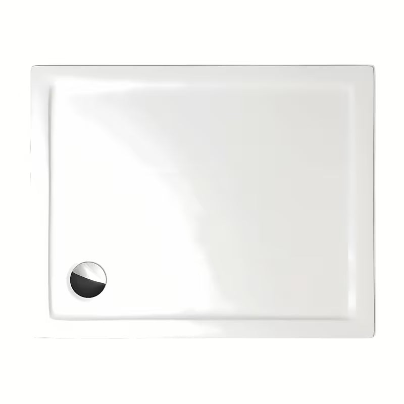 Pravokutna tuš kada Roth Flat Kvadro 80x90 cm od bijelog akrila s niskim ulazom