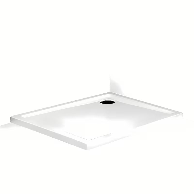 Pravokutna tuš kada Roth Flat Kvadro 80x90 cm od bijelog akrila s niskim ulazom