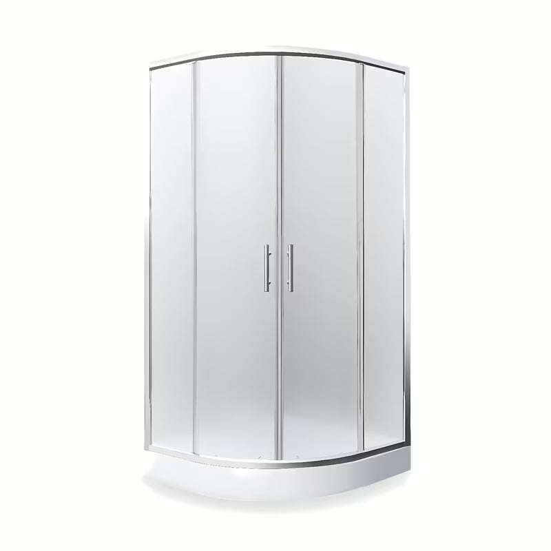 Polukružna tuš kabina Roth Project 80x80 cm u sjajnom kromu s neprozirnim staklom Matt glass.