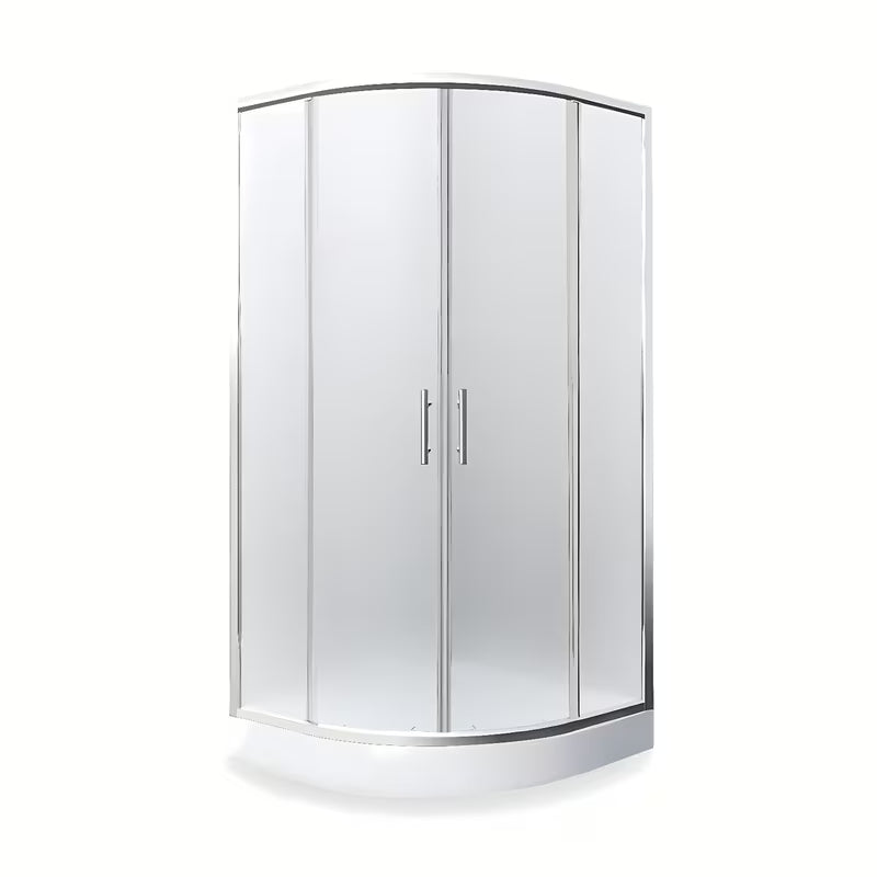 Polukružna tuš kabina Roth Project 90 x 90 cm s kliznim vratima i mat staklom u sjajnom kromu