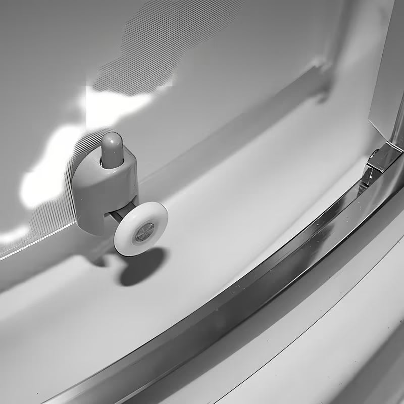 Polukružna tuš kabina Roth Project 90 x 90 cm s kliznim vratima i mat staklom u sjajnom kromu