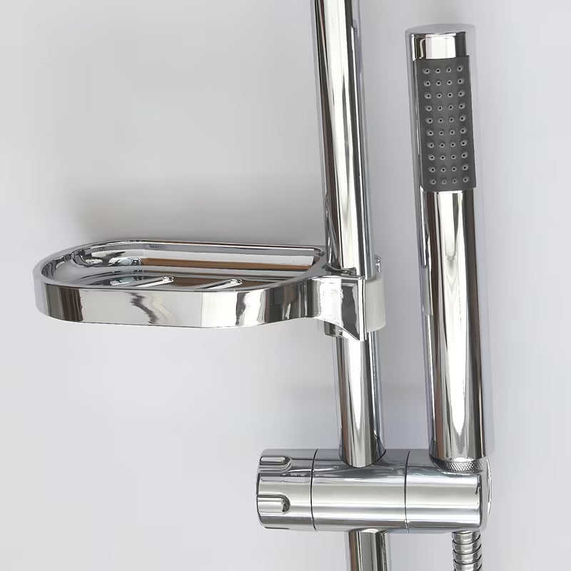 Tuš sustav Roth Selma Combi u izvedbi chrome s ručnim i nadglavnim tušem te jednoručnom slavinom.