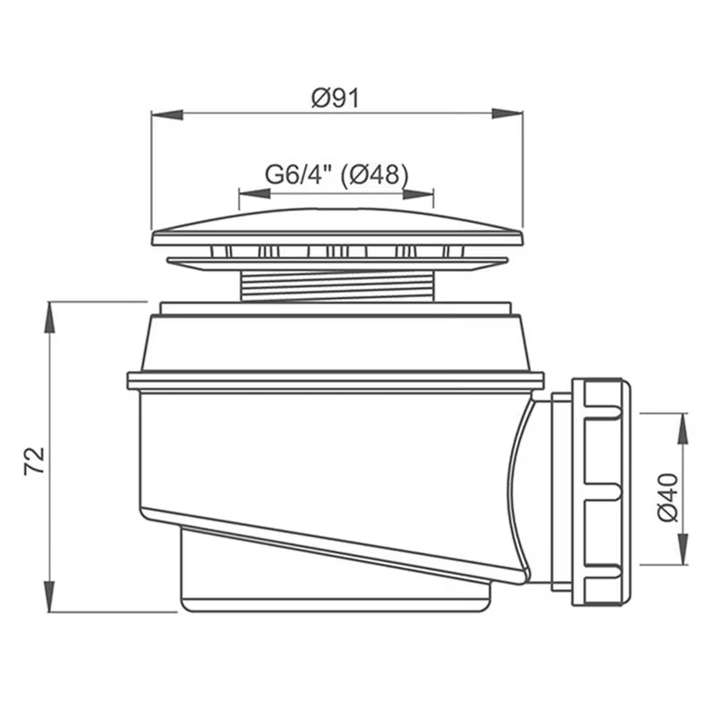 Bijeli sifon za tuš kadu Roth kao pribor za tuš kadu