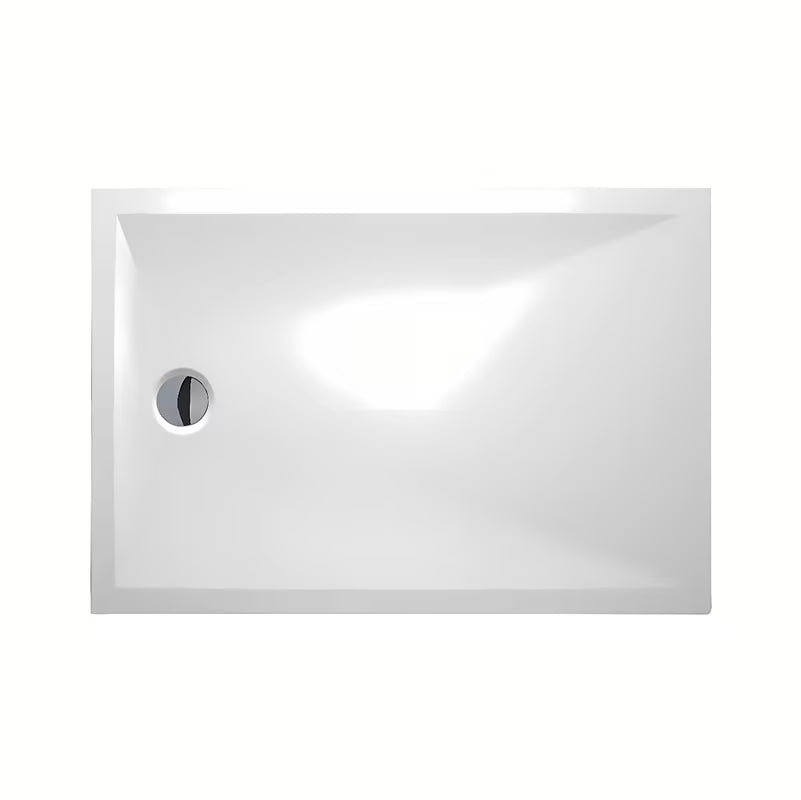 Bijela pravokutna niska tuš kada Roth Marmo Neo Square-R 140x80 cm od lijevanog mramora