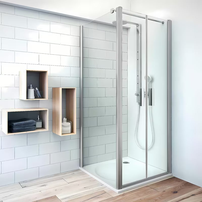 Tuš stranica za vrata Roth Tower Line 90 cm u mat kromu s prozirnim staklom