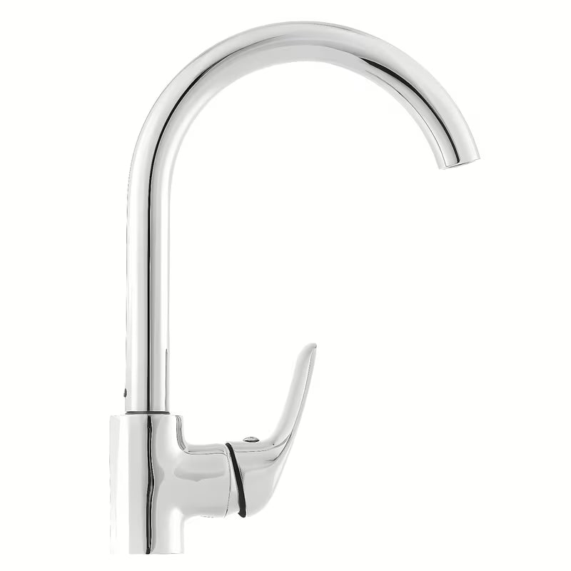 Kromirana jednoručna baterija stojeća miješalica za sudoper S-Line Pro s okretnim izljevom s uvučenim perlatorom.