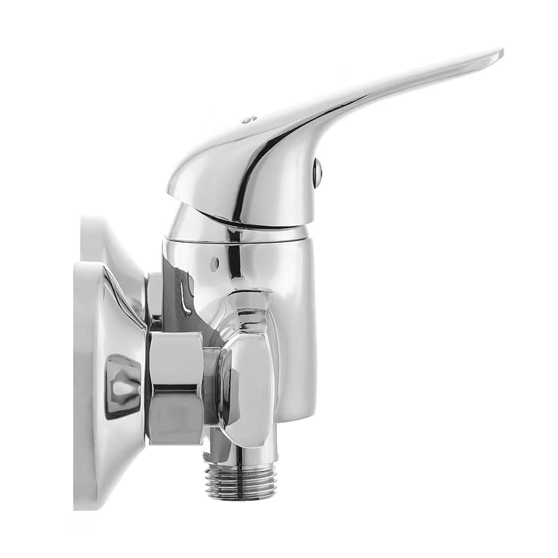 Zidna jednoručna baterija miješalica za tuš S-Line Pro u sjajnom kromu s modernim zaobljenim dizajnom.