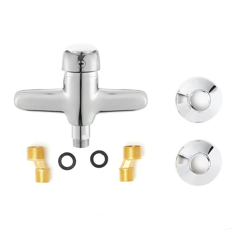 Zidna jednoručna baterija miješalica za tuš S-Line Pro u sjajnom kromu s modernim zaobljenim dizajnom.