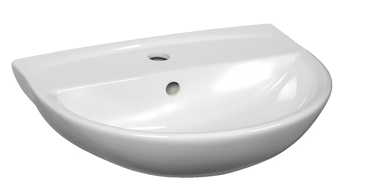 Viseće keramički umivaonik S-Line Pro 49,5 x 38,5 cm u bijeloj boji s preljevom i otvorom za pro slavinu