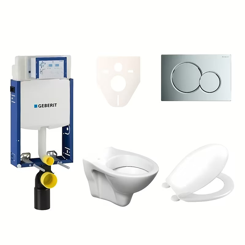 Viseći WC set S-Line Pro s modulom Geberit Kombifix, daskom za WC URBAN i tipkom Sigma 01 u sjajnom kromu
